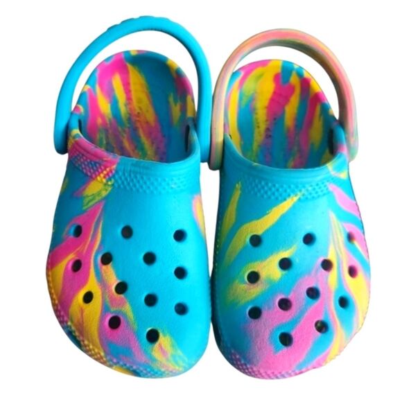 CROCS Kids Iconic Comfort Colorful Classic Marbled Effects Clog Size C8 (3-4Y) - Picture 1 of 13